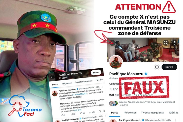 RDC: un faux compte Twitter attribué au Général Masunzu dénoncé par la troisième zone de Défense